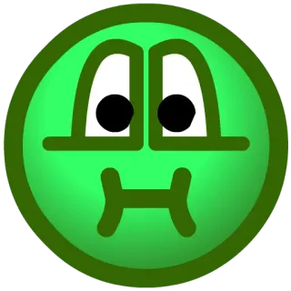 😳 Emoji, Dessin animé, Vert, Visage, Expression, Sticker telegram sticker