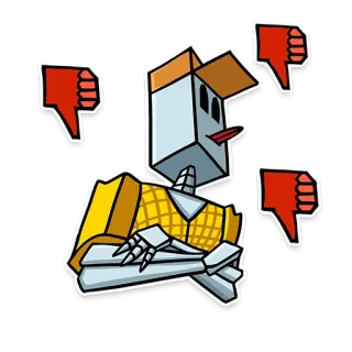 😛 robot, thumbs down, dislike, negative feedback, cartoon, illustration telegram sticker