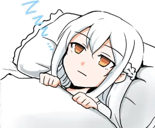 😴 сонный, аниме, каваий, сон, уставший, мультфильм telegram sticker