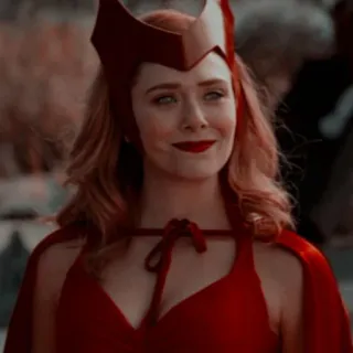 ☕️ Wanda Maximoff Wanda, Feiticeira Escarlate, Marvel, Super-herói, Mulher, Personagem, Elizabeth Olsen telegram sticker