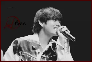 🏹 tae chanteur, microphone, célébrité, k-pop, musique, artiste telegram sticker