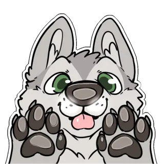 😁 wolf, dier, cartoon, schattig, hond telegram sticker