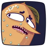 😨 lemon, fruit, cartoon, cute, funny, sticker telegram sticker