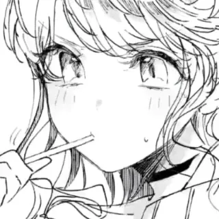 🥺 Anime, Dziewczyna, Słodkie, Manga, Kreskówka, Sztuka, Rysunek telegram sticker