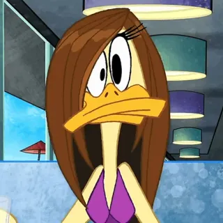 🥕 Daffy Duck dibujos animados, pato, femenino, animación telegram sticker