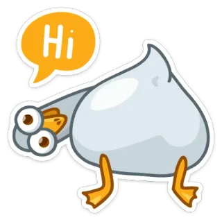 👋 Hi pato, desenho animado, cumprimento, animal, fofo, oi whatsapp sticker