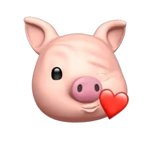 🐷 свинья, животное, эмодзи, любовь, сердце, милый telegram sticker