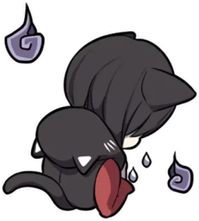 😨 Katze, Anime, Geist, traurig, weinend, kawaii, Sticker telegram sticker