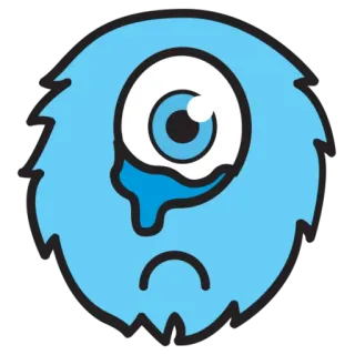😢 Monstruo, Dibujos animados, Triste, Llorando, Esponjoso, Azul telegram sticker