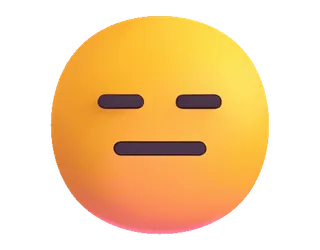 😑 อีโมจิ, ไม่แสดงอารมณ์, อารมณ์, สีเหลือง, ใบหน้า telegram sticker