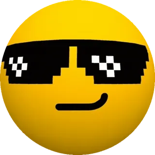 😎 Эмодзи, Круто, Солнцезащитные очки, Пиксельный, Мем, Стиль telegram sticker