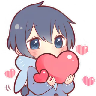 😍 애니메이션, 사랑, 하트, 귀여운, 치비 telegram sticker