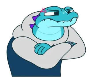 😠 alligator, dessin animé, autocollant, reptile, anthropomorphe, animal, personnage whatsapp sticker