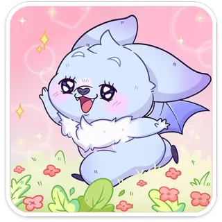 😍 süß, tier, cartoon, fledermaus, glitzer, entzückend, kawaii whatsapp sticker