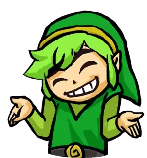 😁 Link The Legend of Zelda Link, Legend of Zelda, Videojuego, Dibujos animados, Encogiéndose de hombros telegram sticker