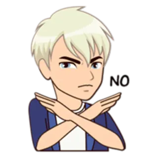 😑 NO personagem, desenho animado, não, braços cruzados, negativo telegram sticker