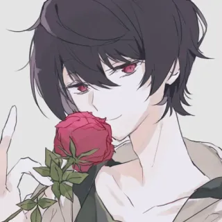 🗝 Anime, Personaggio, Rosa, Maschio, Ragazzo, Illustrazione whatsapp sticker