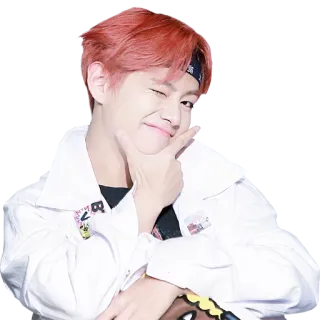 🤔 V kpop, idol, v, cantante, persona, maschio, corea, band telegram sticker