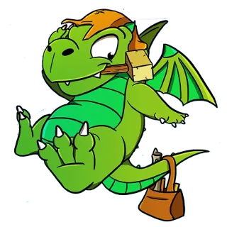 🐉 dragon, dessin animé, mignon, fantaisie, amical whatsapp sticker