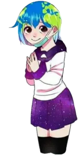 😋 Earth-chan Earth-chan, Anime, Planeta, Fofo, Kawaii, Meio Ambiente, Mascote telegram sticker