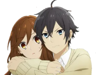 ❤ Anime, Coppia, Amici, Abbraccio, Carino telegram sticker