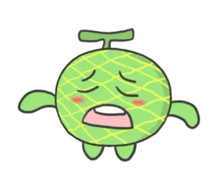 🍈 melone, niedlich, comic, frucht, kawaii telegram sticker