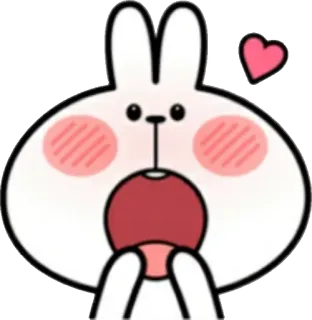 😍 bunny, cute, heart, rabbit, sticker whatsapp sticker