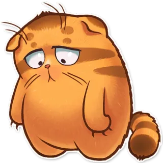 😔 cat, sad, cute, animal, cartoon whatsapp sticker