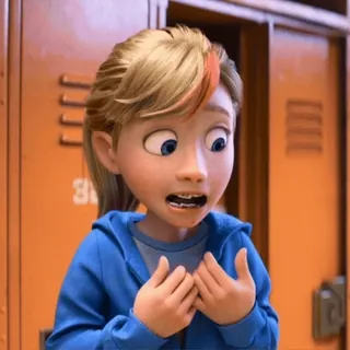 🤪 Riley Andersen Inside Out cartoon, disney, pixar, emotional, girl, inside out, character, riley andersen telegram sticker