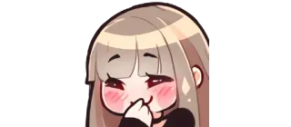 😳 anime, cartoon, cute, kawaii, blush, girl telegram sticker