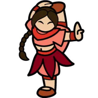 😜 Yoga, Pose, Penari, Kartun, Karakter, Wanita telegram sticker