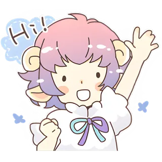 👋 Hi! マンガ, かわいい, 羊, こんにちは, あいさつ, フレンドリー whatsapp sticker