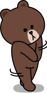 🚶‍♂️ Brown beruang, imut, kartun, LINE Friends, binatang, kawaii telegram sticker