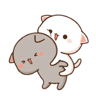 💈 Katze, süß, Pfirsich, Umarmung, entzückend telegram sticker