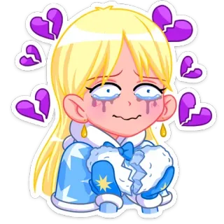 💔 triste, chorando, coração partido, anime, menina, desenho animado telegram sticker