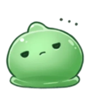 😐 слайм, зеленый, капля, скучающий, милый, мультяшный telegram sticker