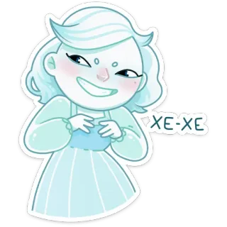😆 XE-XE девушка, женщина, мультфильм, персонаж, искусство, наклейка telegram sticker