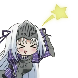 😝 Anime, Chibi, Casco, Estrella, Caballero, Armadura, Dibujo animado telegram sticker