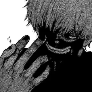 ❤️ Ken Kaneki Tokyo Ghoul anime, manga, ghoul, finger, mask whatsapp sticker