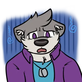 😭 Furry, Anthropomorphe, Chien, Choqué, Dessin animé, Sticker whatsapp sticker