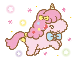 🦄 unicórnio, kawaii, rosa, estrelas, fofo, desenho animado telegram sticker