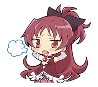 😩 Kyoko Sakura Puella Magi Madoka Magica 애니메이션, 치비, 사쿠라 쿄코, 마도카 마기카, 마법소녀 telegram sticker