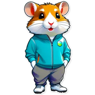 🏌️ criceto, cartone animato, animale, carino, adesivo telegram sticker