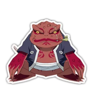 🐸 Gamabunta Naruto Anime, Sapo, Gamabunta, Naruto, Personagem, Cachimbo telegram sticker
