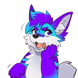 🙄 Furry, Antropomórfico, Zorro, Dibujos animados, Sticker, Lindo, Confundido telegram sticker