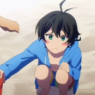 🕸 anime, boy, beach, cartoon telegram sticker