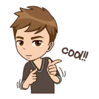 🤭 cool!!! Cartone animato, Figo, Indicando telegram sticker