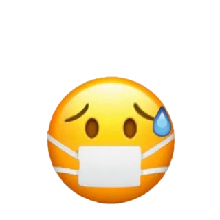 😷 Emoji, Khẩu trang, Buồn, Ốm, Sức khỏe, Covid telegram sticker