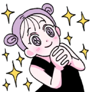 🤩 mignon, paillettes, anime, fille, dessin animé, voeux telegram sticker