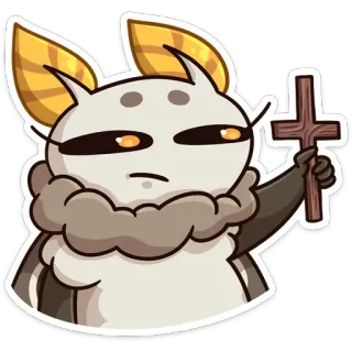 😕 falena, cartone animato, croce, religione, offesa, presa in giro, adesivo telegram sticker